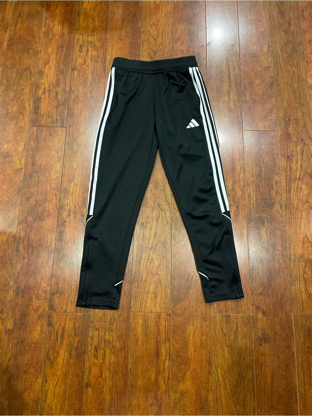 adidas Black Jogger Pants with White Stripes - Kids